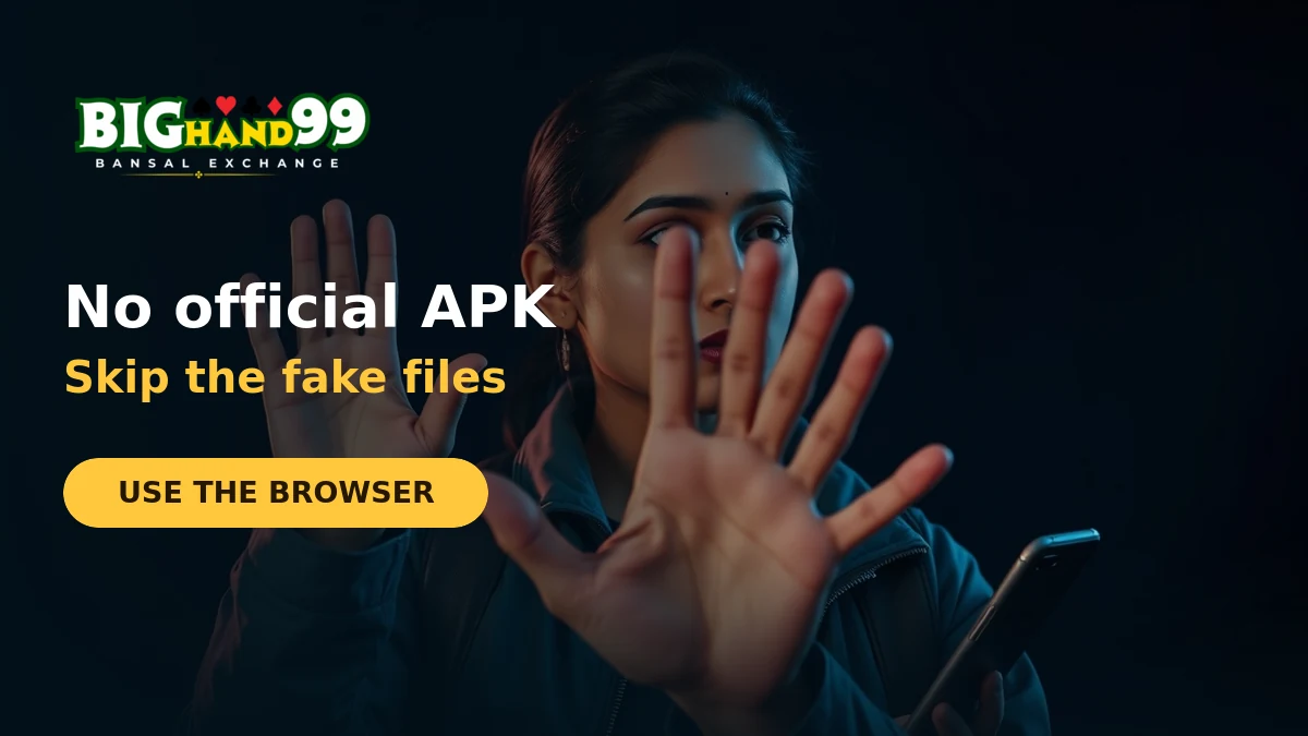 Warning gesture about fake BigHand99 APK download files